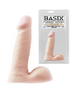 Небольшой фаллоимитатор с мошонкой BASIX (15 см)