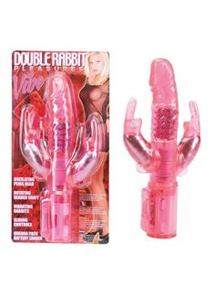 Мультифункциональный вибратор DOUBLE RABBIT PLEASURES (18,5 см)