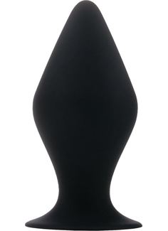 Чёрная средняя анальная пробка Butt Plug with Suction Cup Medium