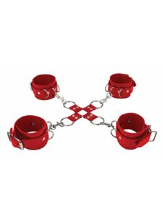 Красный комплект оков Hand And Legcuffs