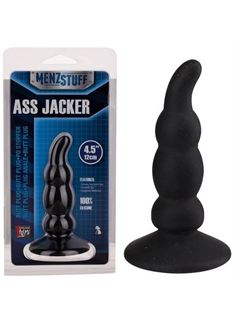 Чёрный анальный стимулятор ASS JACKER - 12 см.