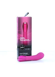 Розовый вибромассажер с изогнутой головкой Ceres G Spot (14 см)