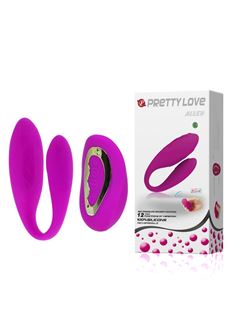 Фиолетовый вибратор для двоих Pretty Love на радиоуправлении