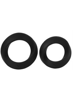Набор из двух черных эрекционных колец N86 Cock Ring Set