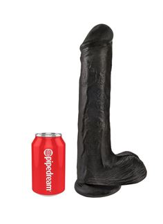 Чёрный фаллоимитатор на присоске King Cock - 13" Cock with Balls (35,6 см)