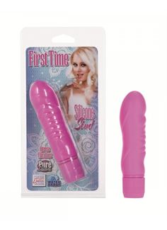 Розовый вибратор First Time Silicone Stud (13 см)
