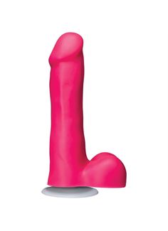 Розовый фаллоимитатор Icon 6 Slim Dong with Balls - 16,5 см.