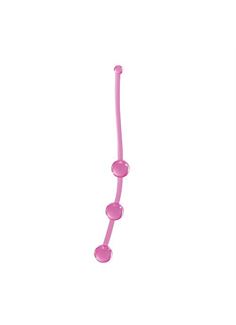 Розовая анальная цепочка JAMMY JELLY ANAL 3 BEADS PINK - 15 см.