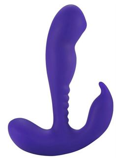 Фиолетовый стимулятор простаты Anal Vibrating Prostate Stimulator with Rolling Ball - 13,3 см.