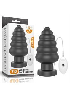 Черная анальная вибровтулка 7" King Sized Vibrating Anal Cracker (18 см)