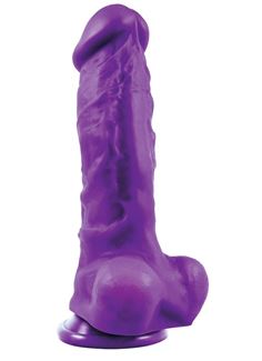 Фиолетовый фаллоимитатор Pleasures Thick 8 Dildo - 23,8 см.