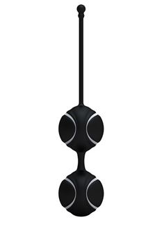 Чёрные вагинальные шарики O-BALLS DUO BLACK/WHITE