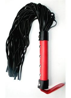 Черный флоггер Notabu с красной ручкой (45 см)