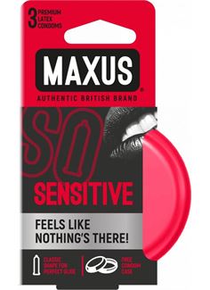 Ультратонкие презервативы MAXUS Sensitive в железном кейсе (3 шт)