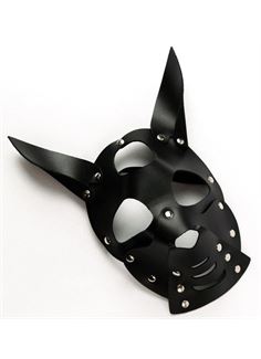 Черная маска Собака с ушками