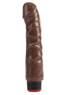 Коричневый вибратор реалистик 8 Vibrating Dildo (21 см)