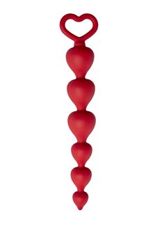 Бордовая анальная цепочка Heart Ray (17,5 см)