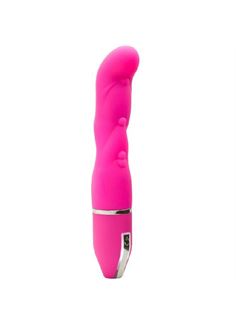 Розовый фигурный вибратор PURRFECT SILICONE DELUXE VIBE (15 см)