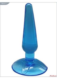 Голубая анальная пробка Butt Plug на присоске (11 см)