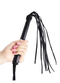 Чёрная кожаная плетка Cat O Nine Tails (63,5 см)