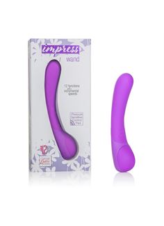 Фиолетовый вибромассажер Impress Wand - 12 см.