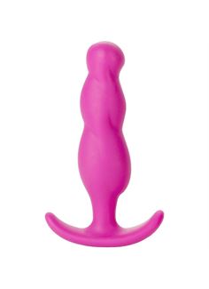 Розовая анальная пробка MOOD NAUGHTY-2 для ношения - 7,6 см.