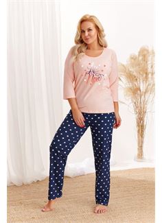 Хлопковая женская пижама Nadia Plus Size с брючками