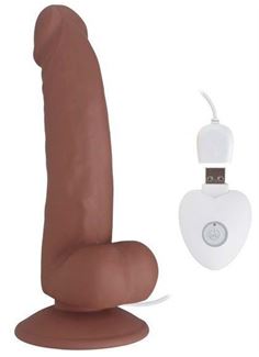 Коричневый вибратор SEDUCER 20 Function Spirited Dick (19 см)