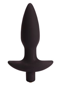 Чёрная анальная пробка с вибрацией Vibrating Butt Plug (14,5 см)