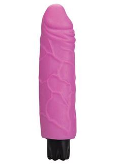 Розовый вибратор Realistic Skin Vibrator Regular - 18,3 см.
