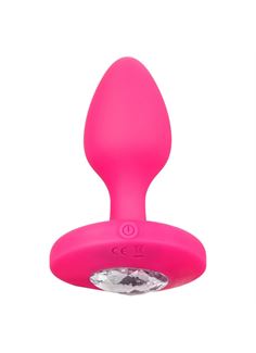 Розовая анальная вибропробка Cheeky Gem Medium Rechargeable Vibrating Probe (9,5 см)