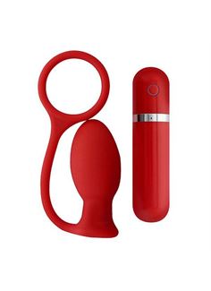 Красная вибровтулка MENZSTUFF ASS CORK SMALL (7,5 см)