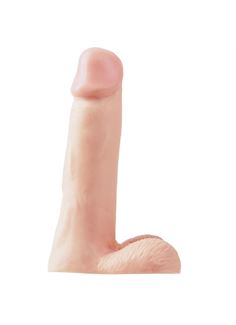 Телесный фаллоимитатор с мошонкой Basix Rubber Works Dong Flesh (20,3 см)