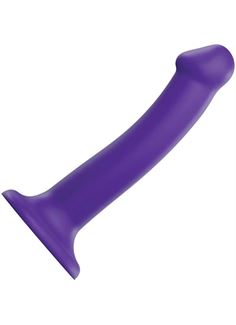 Фиолетовый фаллоимитатор-насадка Strap-On-Me Dildo Dual Density - размер M (18 см)