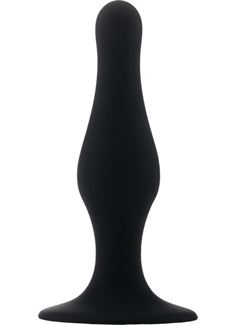Чёрная анальная пробка Butt Plug with Suction Cup Small