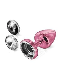 Фиолетовый анальный плаг Anni Magnet T1 Purple Cristal/blue с 2 заменяемыми кристаллами