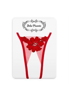 Открытые кружевные трусики Bello fiore с крупным цветком на ткани