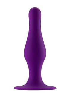 Фиолетовая фигурная анальная пробка Butt Plug with Suction Cup Large