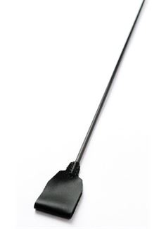 Черный кожаный стек с гладкой ручкой (55 см)