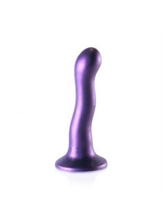 Фиолетовый фаллоимитатор Ouch! Ultra Soft Curvy G-Spot Dildo 7" (18 см)