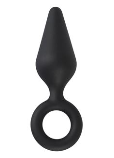 Чёрная анальная пробка Soft Touch Plug размером L (15,5 см)