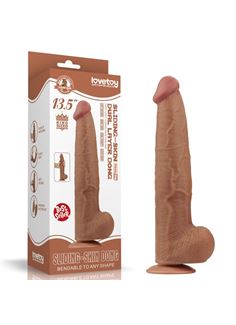 Коричневый фаллоимитатор 13.5" King Sized Sliding Skin Dual Layer Dong (34 см)