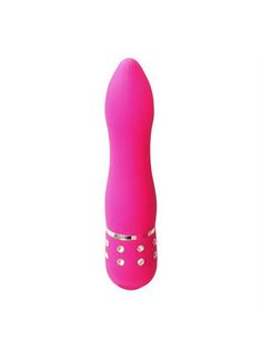 Розовый вибратор Betty со стразами - 11,5 см.