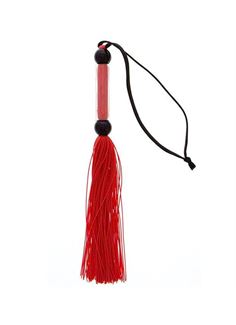 Красная мини-плеть SILICONE FLOGGER WHIP из силикона и акрила (25,6 см)