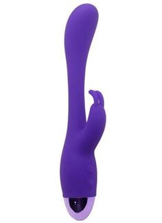 Фиолетовый вибратор INDULGENCE Elated Rabbit (23 см)
