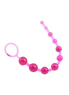 Розовая анальная цепочка с колечком Sassy Anal Beads (26,7 см)