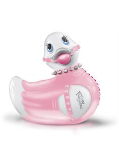 Бело-розовый вибратор уточка I Rub My Duckie Bondage Travel Size