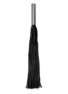 Чёрная плётка Leather Whip Metal Long - 49,5 см.