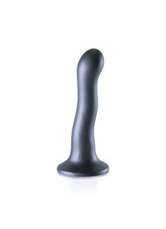 Серый фаллоимитатор Ouch! Ultra Soft Curvy G-Spot Dildo 7" (18 см)