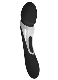 Черный двухсторонний вибромассажер Vibes Wand Vibrator - 22,5 см.